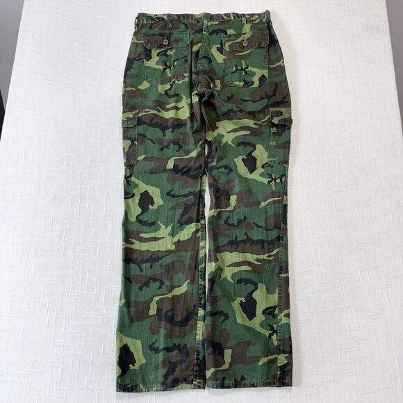 80s Cabelas Cargo Pants Mens 34x33.5 Loose Baggy Hunting USA Vintage Army Camo - Picture 1 of 14